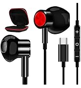Jelanry for iPhone 15 USB C Earbuds with Microphone, USB Type C Headphone Wired Magnetic Volume C...