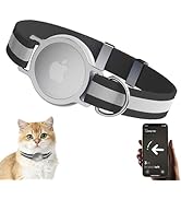 AirTag Cat Collar, Ultra Elastic Cat Tracker Collar with Apple Air Tag Holder, [Lightweight][Scra...