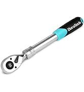 DURATECH 1/2-Inch Drive Extendable Ratchet, 90-Tooth Quick-release Ratchet Wrench with Cushion Ha...