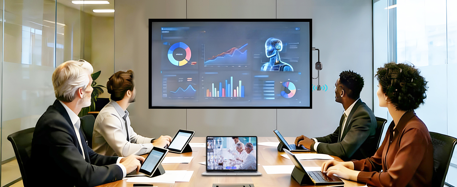 Wireless HDMI Dongle for Office Meeting Presentation, Screen Share Laptop to Large TV Projector