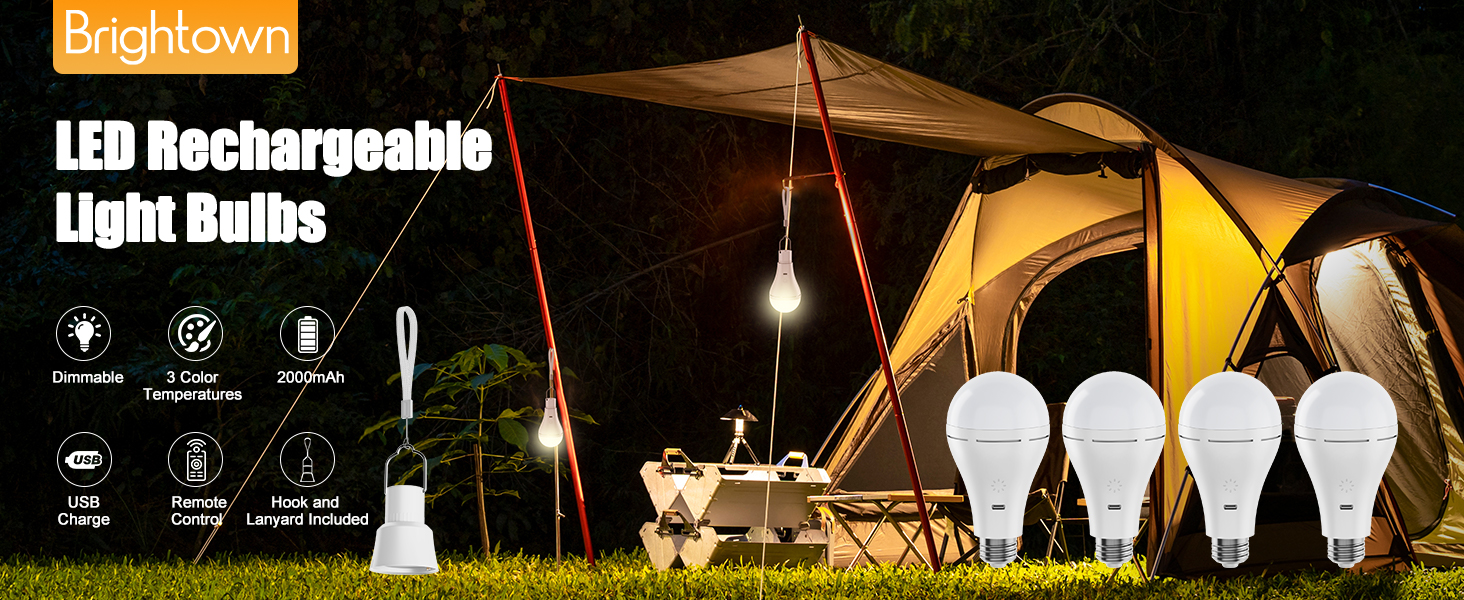 Brightown E26 Rechargeable Bulb