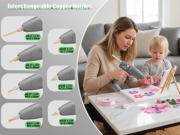 Hot Melt Glue Gun with Copper Nozzles