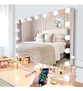 Kottova Vanity Mirror with Lights, 24.4"x21.2" Lighted Makeup Mirror with 3 Dimmable Color Modes,...