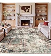 Rugflix 8x10 Area Rugs for Living Room, Washable Large Rug Stain-Resistant Low Pile, Modern Carpe...