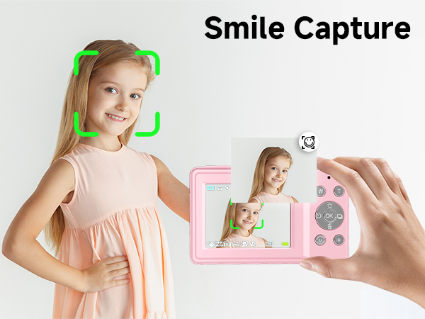 Smile Capture Pink Digital Camera Shoot Camera for Kids