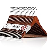 Casafield Walnut Hangers Set of 50 Wood Suit Hangers