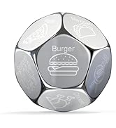 Mens Stocking Stuffers 2025, 12-Side Premium Metal Food Dice, Spinning Food Decision Dice, Stocki...