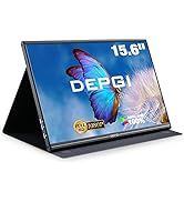 DEPGI Portable Monitor 15.6 Inch FHD 1080P HDMI USB-C, HDMI Computer Display QLED External Monito...