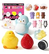 12 Pcs Taba Toys Squishy Pack Include (1 Strawberry,1 Cat Paw,1 Cookie,1 Hamster,1 Chick,1 Pengui...