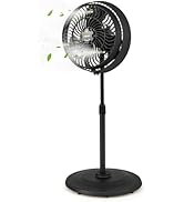 COSTWAY Outdoor Misting Fan, 16-Inch Oscillating Pedestal Fan with Adjustable Height, 3 Mist Leve...