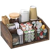 NOVIMANGO Coffee Bar Station Organizer Wooden Coffee Bar Accessories for Countertop Tea Condiment...