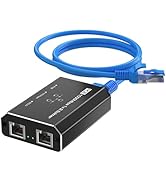 PoE Splitter with 4.25FT Cat6 Ethernet Cable, Gigabit Ethernet Switch 2 Port, Internet Splitter 1...