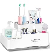 Toothbrush Holder with Anti-Slip,Bathroom Organizer Countertop Detachable for Easy Cleaning, Mult...