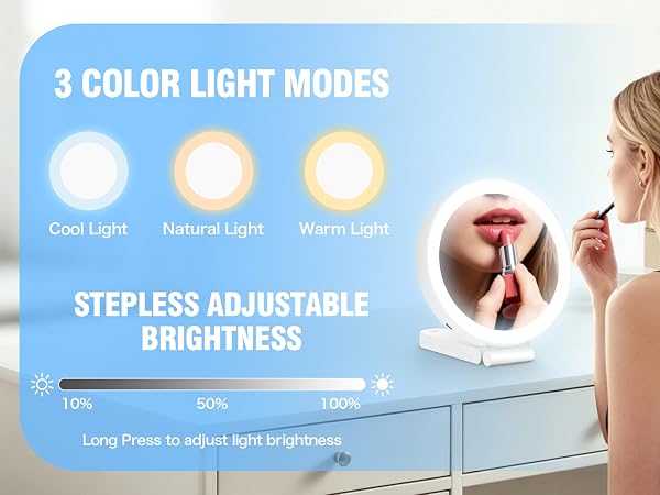 Magnifying Mirror with Lights
