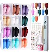 Teenitor Almond Press On Nails, 12 Color Press On Nails Almond, 288Pcs Matte Press On Almond Nail...
