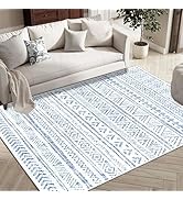 Artnice 5x7 Area Rugs for Living Room, Boho Washable Rug Non Slip, Modern Geometric Neutral Carpe...