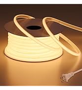 BENLUN AC 110V COB LED Strip Lights Outdoor Waterproof 65.6ft, 3000K Warm White Super Bright 200W...