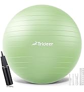 Trideer Yoga Ball - Exercise Ball for Workout pilates Stability - Anti-Burst and Slip Resistant f...