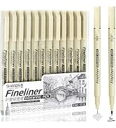AKUBLE Art Drawing Pens Supplies Micro Fineliner Pens Black 12 Pack