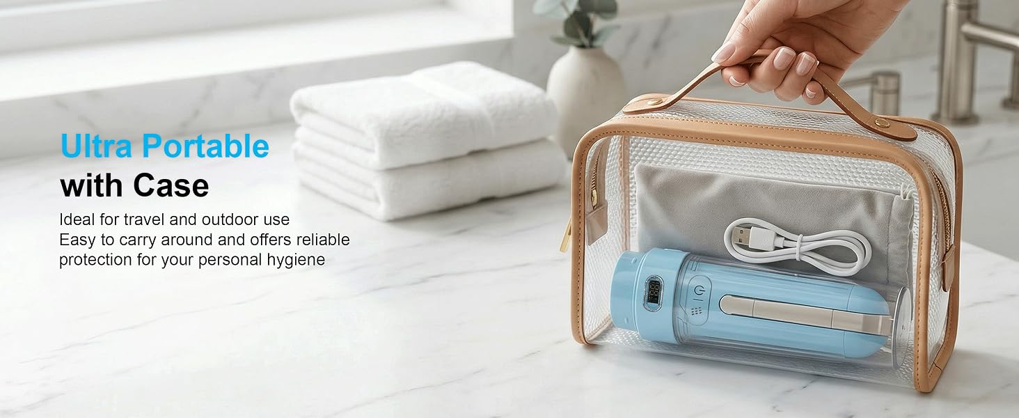 Electric portable bidet for travel camping hiking travel size