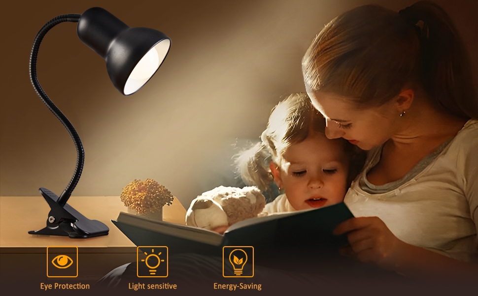 office for bed table clip on study lamp