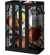 STO STO Ball Storage Basket, Wall-Mounted or Freestanding Garage Ball Organizer Holder, Holds up ...