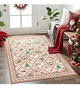 Christmas Rug for Entryway Hallway Area Rugs, Santa Welcome Front Door Mats Indoor Non Slip Doorm...