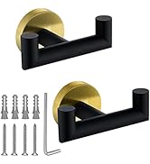 Towel Hooks for Bathrooms,Black Gold Towel Hook for Kitchen Bathroom,SUS304 Stainless Steel Coat ...