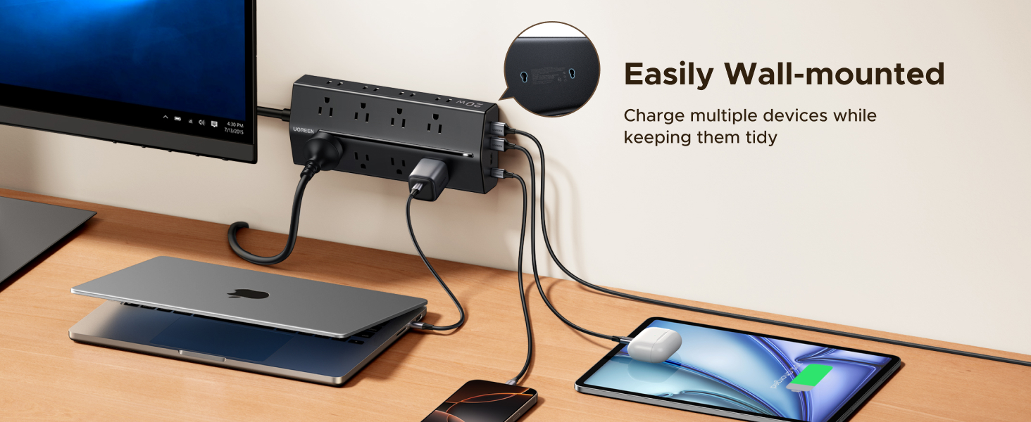 ugreen power strip with usb port