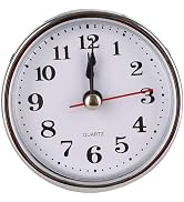 WsjiaboFux Silver Mini Clock,Insert 2-1/2Inch 65mm Round Movement Clock,Head Mini Home Décor Prod...