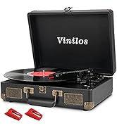 Record Player for Vinyl with Built-in Speakers Bluetooth Output,3 Speed Belt-Driven Phonograph Re...