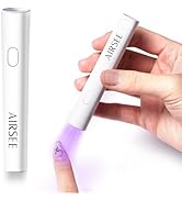AIRSEE Mini Handheld UV Light for Gel Nails,Portable Rechargeable Nail Lamps,2 Timers for Fast Na...