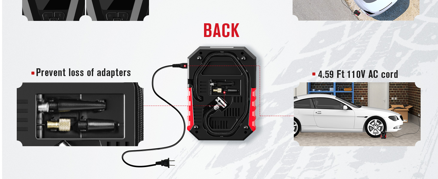 AC/DC portable tire inflator