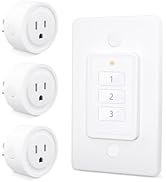 LoraTap 656ft Wireless Wall-Switch: Remote Control Outlet 3 Pack — Lights & Small Appliances — No...