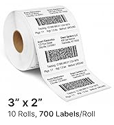 Spartan Industrial - 3" X 2" Direct Thermal Labels (10 Rolls, 700/Roll) Perforated Postage Shippi...