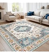 HappyTrends 5x7 Boho Area Rug Large Non Slip Washable Area Rugs Bohemian Vintage Carpet Outdoor R...