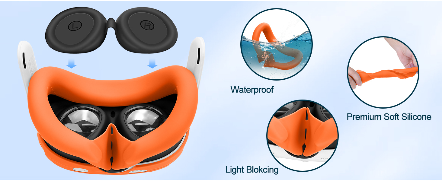 oculus quest 2 silicone cover set orange
