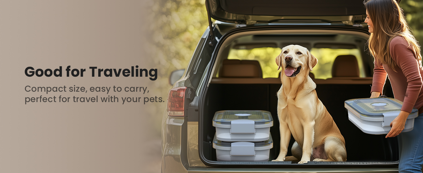 Dog Food Storage Container Collapsible Dog Food Container with Airtight Lids