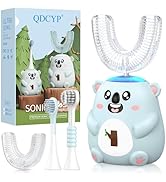 QDCYP Kids U Shaped Electric Toothbrush, Automatic 360° Sonic Cleaning, 6 Modes, 4 Brush Heads, C...
