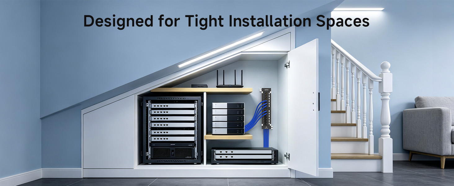 [UL Listed] Mini 12-Port Vertical Patch Panel with 89D Bracket