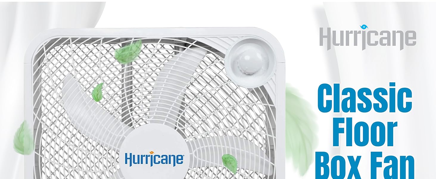 Hurricane 20 Inch Classic Series Floor Box Fan with 3 Efficient Speed Settings