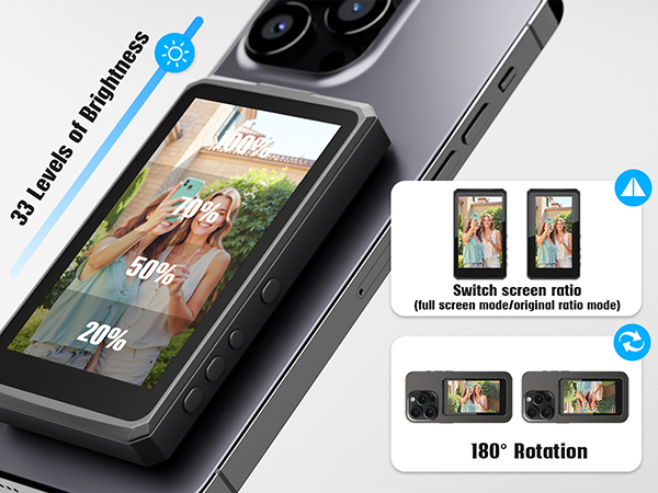 Back Camera Monitor for Vlog Live Stream TikTok