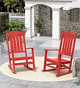 WestinTrends Malibu 3-Piece Set Outdoor/Patio Rocking Chairs (2 Seater), Red