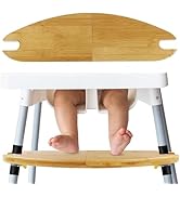 ECOGREDA Baby Bamboo High Chair Accessories Compatible with Antilop IKEA Footrest, Adjustable Foo...