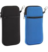 ANLIOTO 2 Pcs Double Glasses Case, Portable Neoprene Eyeglasses Case With Zippe for Women Men