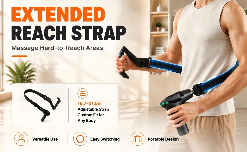 Massage Gun with Heat Massage Gun with Detachable Extension Handle