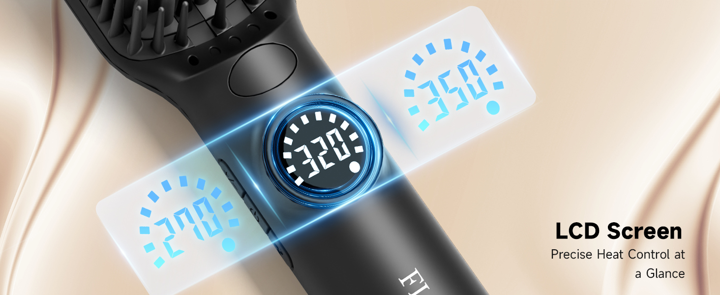 hair straightener featuring an LCD screen for precise, at-a-glance temperature control