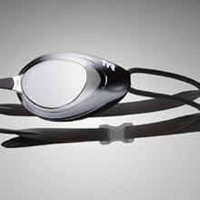 Image of close up of athletic goggle lens with text reading clarity of vision.