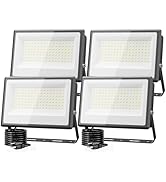 Olafus 100W Flood Lights Outdoor, 9000lm LED Work Light Plug in, 6500K Daylight White Led Flood L...