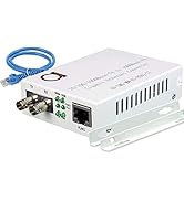 Multimode ST Gigabit Fiber Media Converter - Built-in ST Fiber Module 550 m (0.34 Miles) 850 nm -...